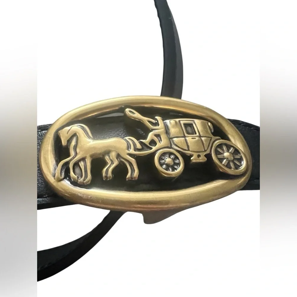 COACH Horse and Carriage Buckle Belt Black size M
